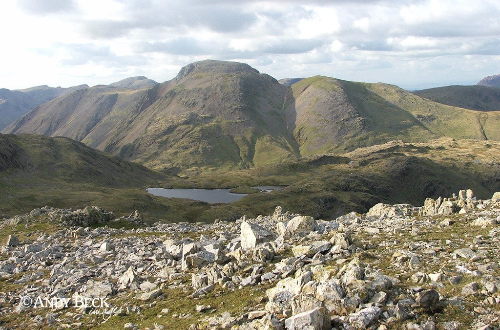 Sprinking Tarn and Great Gable. Great gable from Allen Crags