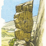The Squeeze Side Pike sketch, Wainwright Lingmoor Fell Andy Beck painting the wainwrights series