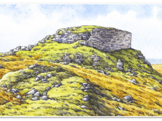 Dun Beag Broch sketch, Isle of Skye broch