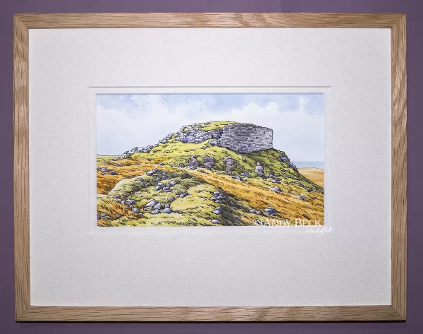 Dun Beag Broch, Isle of Skye. Framed sketch