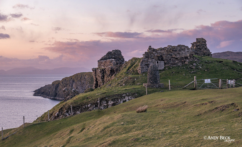 Duntulm Castle, Isle of Skye at evening time