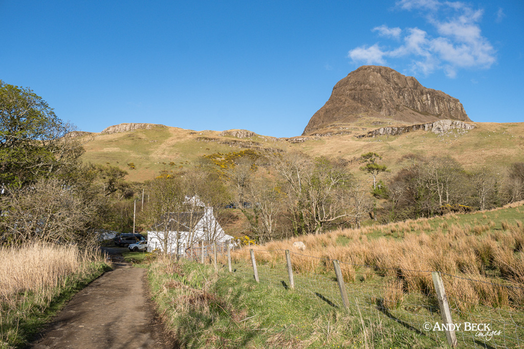 Preshal Mor from Talisker House lane, Isle of Skye