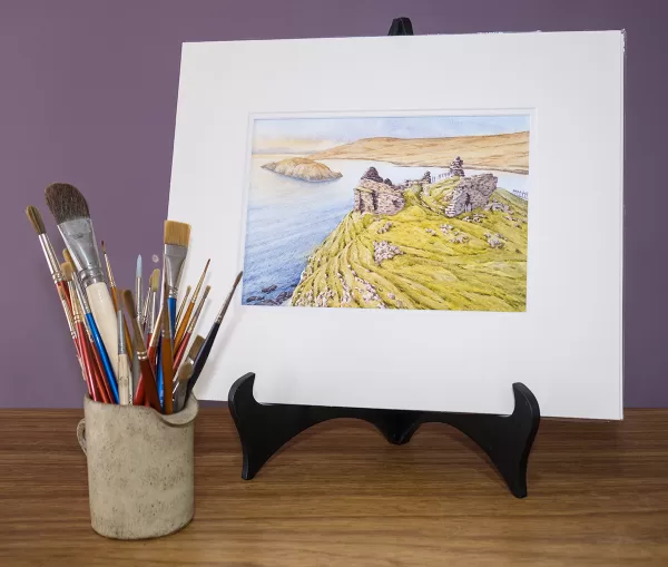 Duntulm Castle watercolour by Andy Beck. Isle of Skye watercolour
