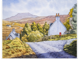 Macleod&#039;s Table from Borreraig, Isle of Skye. Pen and watercolour sketch by Andy Beck