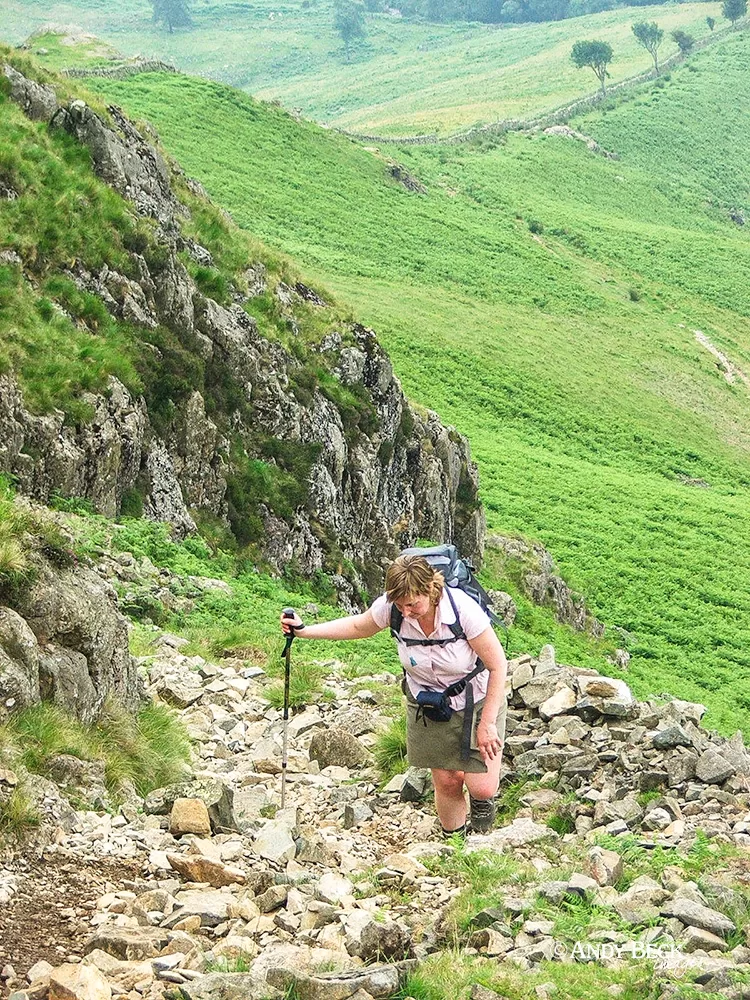 Ascending Yewbarrow near Dropping Crag