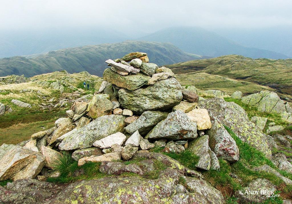 Calf Crag summit cairn, Wainwright Calf Crag, Easedale, Central Fells