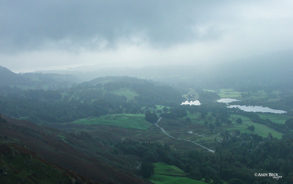 Elterwater from Silver How, Central Fells, Wainwright fells
