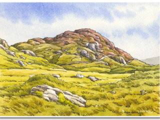 Great Crag sketch, Wainwright fell Great Crag, Andy Beck painting the wainwrights series