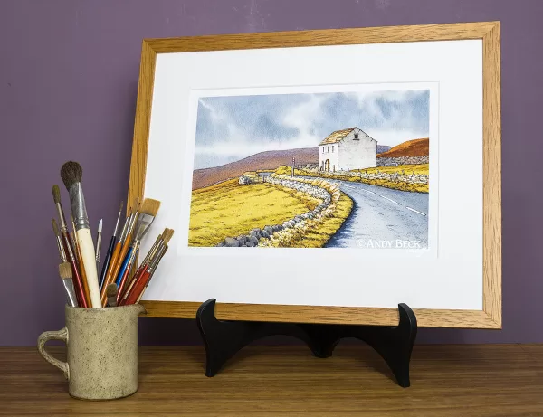 Harwood Barn print by Andy Beck. Teesdale sketch