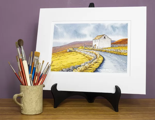 Harwood Barn print by Andy Beck. Teesdale sketch