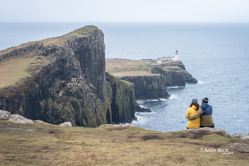 Romantic couple, Neist Point, Isle of Skye, Scotland