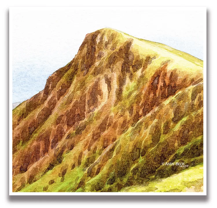 Red Pike from Black Crag watercolour sketch by Andy Beck