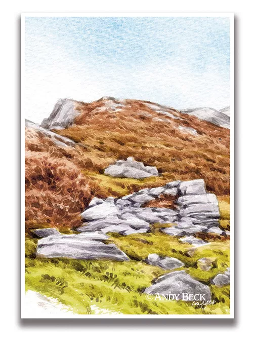 Silver How Stone Man sketch by Andy Beck from The Wainwrights in Colour