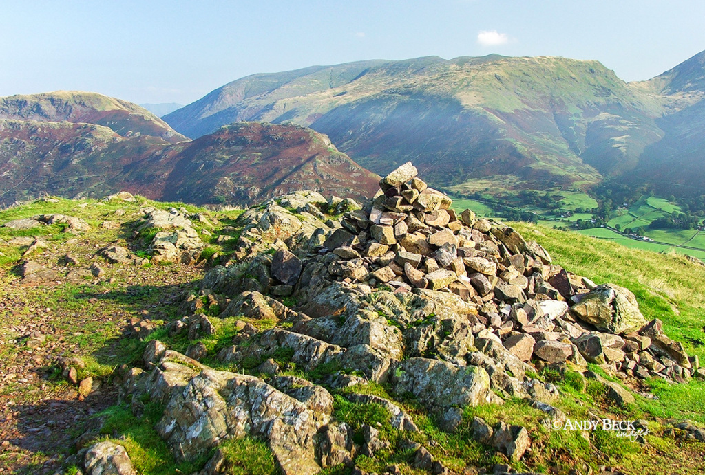 Silver How summit, with Helm Crag behind, Lake District walk