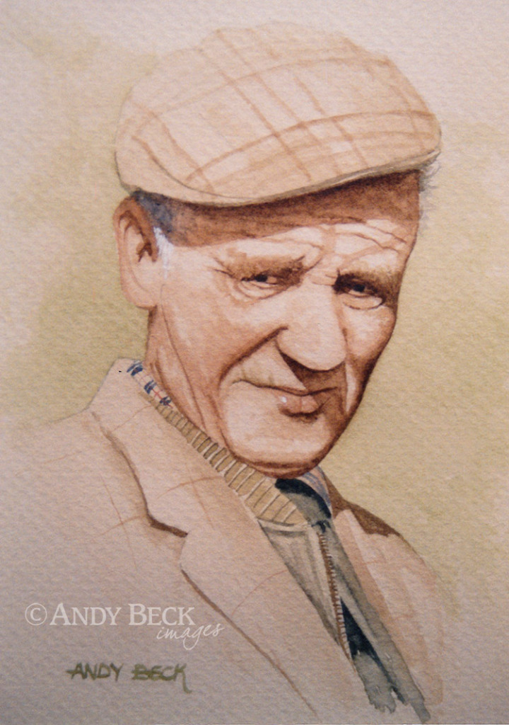 The Gamekeeper, pencil character sketch by Andy Beck