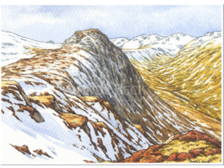 Sergeant&#039;s Crag and Langstrath, Wainwright fells, Lake District Andy Beck painting the wainwrights series