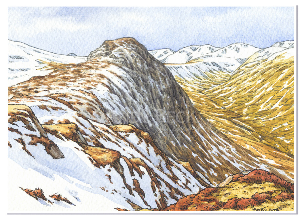 Sergeant&#039;s Crag and Langstrath, Wainwright fells, Lake District Andy Beck painting the wainwrights series