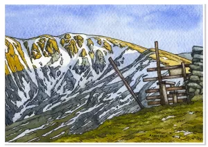 Rampsgill Head sketch, Far Eastern Fells, Wainwright fells