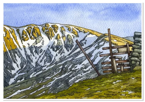 Rampsgill Head sketch, Far Eastern Fells, Wainwright fells