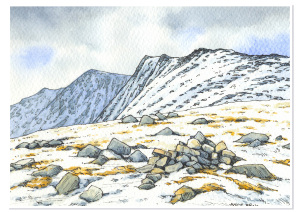 Swirl How sketch Lakeland fells, Wainwright fells, Great Carrs
