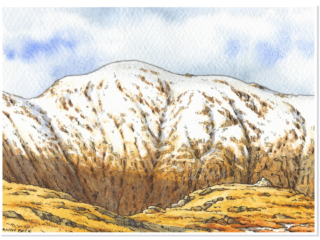 Pillar from Yewbarrow sketch, Wainwright fells, Lakeland fells Andy Beck painting the wainwrights series