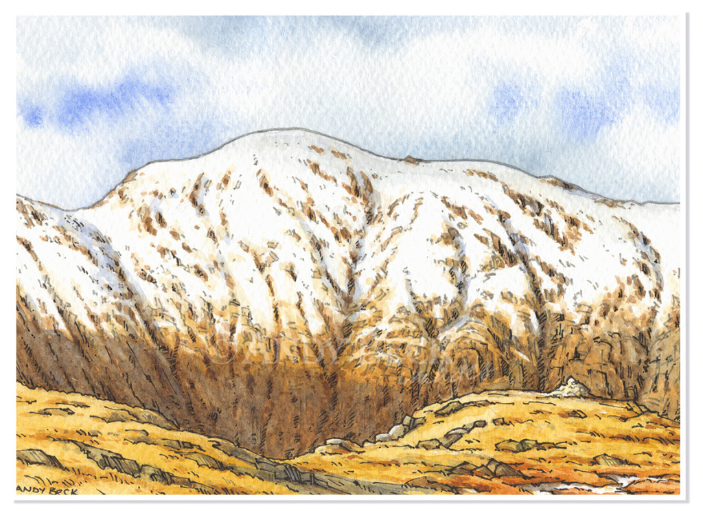 Pillar from Yewbarrow sketch, Wainwright fells, Lakeland fells Andy Beck painting the wainwrights series