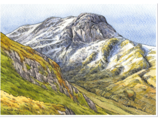 Dove Crag sketch, Wainwright fells, Lakeland fells Andy Beck painting the wainwrights series