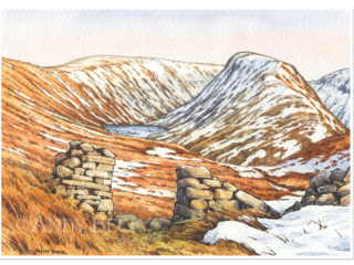 Gray Crag and High Street, Far Eastern Wainwright Fells Andy Beck painting the wainwrights series