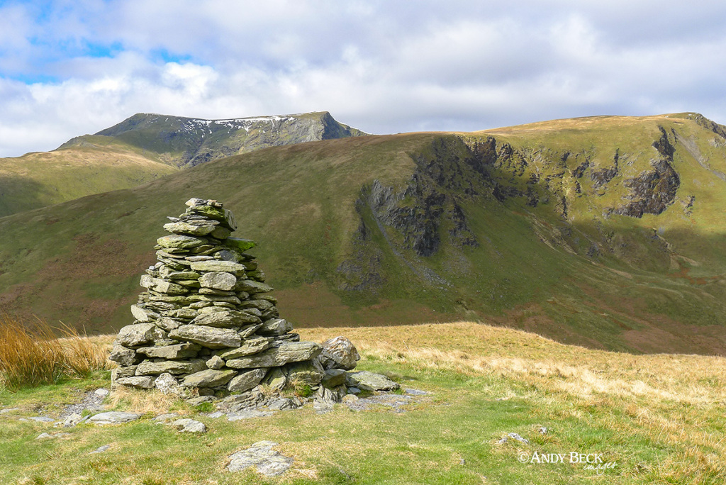 Bannerdale Crags from Souther Fell cairn, Wainwright Bannerdale Crags, Northern Fells