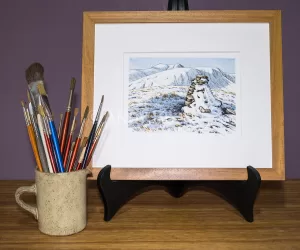 Wainwright Fell Bannerdale Crags signed print framed