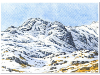 Blea Rigg sketch, Wainwright fell Blea Rigg, Central lakeland fells, Andy Beck painting the wainwrights series