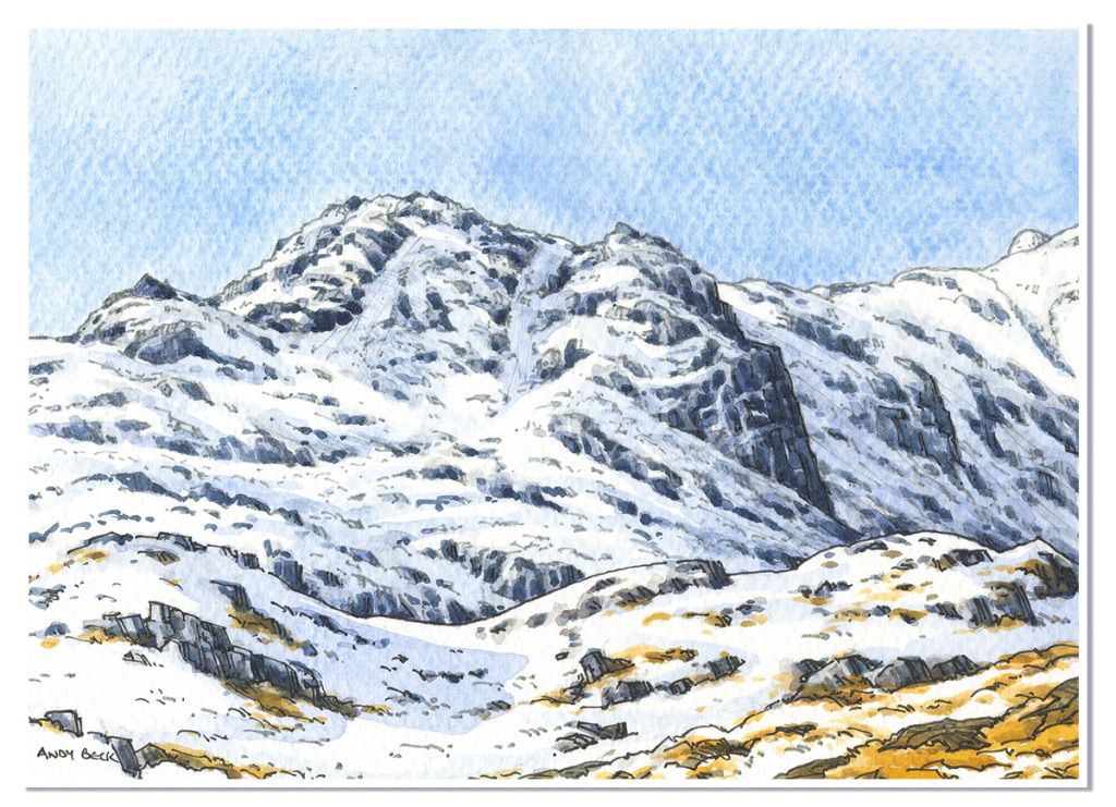 Blea Rigg sketch, Wainwright fell Blea Rigg, Central lakeland fells
