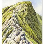 Blencathra Sharp Edge sketch, Wainwright Fell Blencathra, Northern Fells, Andy Beck painting the wainwrights series
