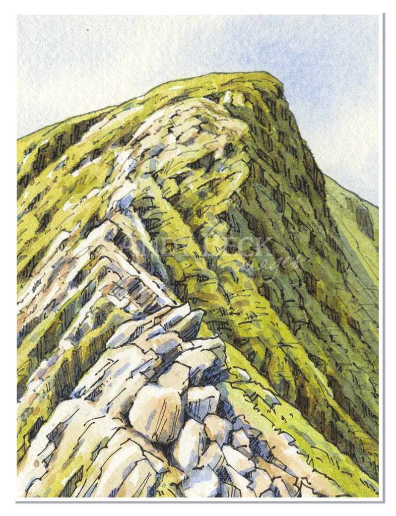 Blencathra Sharp Edge sketch, Wainwright Fell Blencathra, Northern Fells