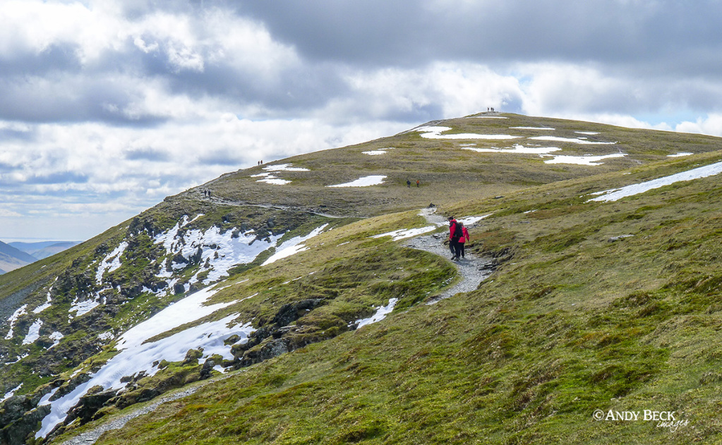 Blencathra summit from the top of Sharp Edge, Wainwright Blencathra