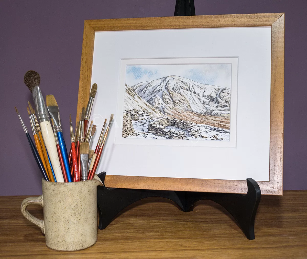 Wainwright Fell Coniston Old Man, Original sketch by Andy Beck