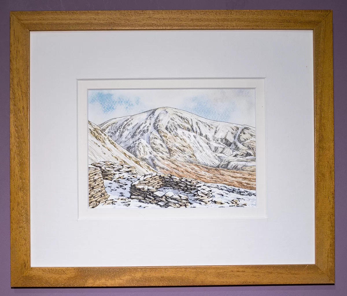 Wainwright Fell Coniston Old Man, Blind Tarn Quarry, Original sketch by Andy Beck