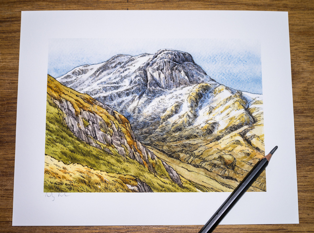Dove Crag, Wainwright Fell Dove Crag signed print Andy Beck painting the wainwrights series