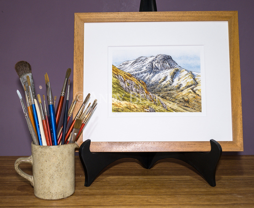 Wainwright Fell Dove Crag signed print framed