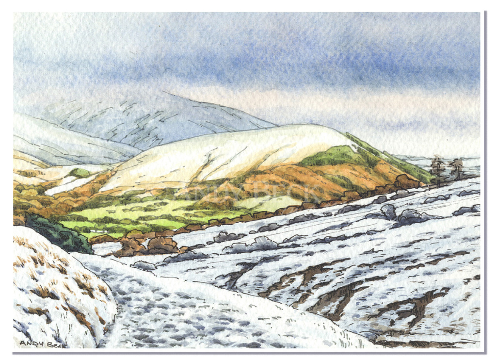 Latrigg from Coledale, Lake district fells, Wainwright Latrigg Andy Beck painting the wainwrights series