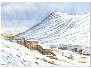 Force Crag mine and Outerside, North Western Fells Andy Beck painting the wainwrights series