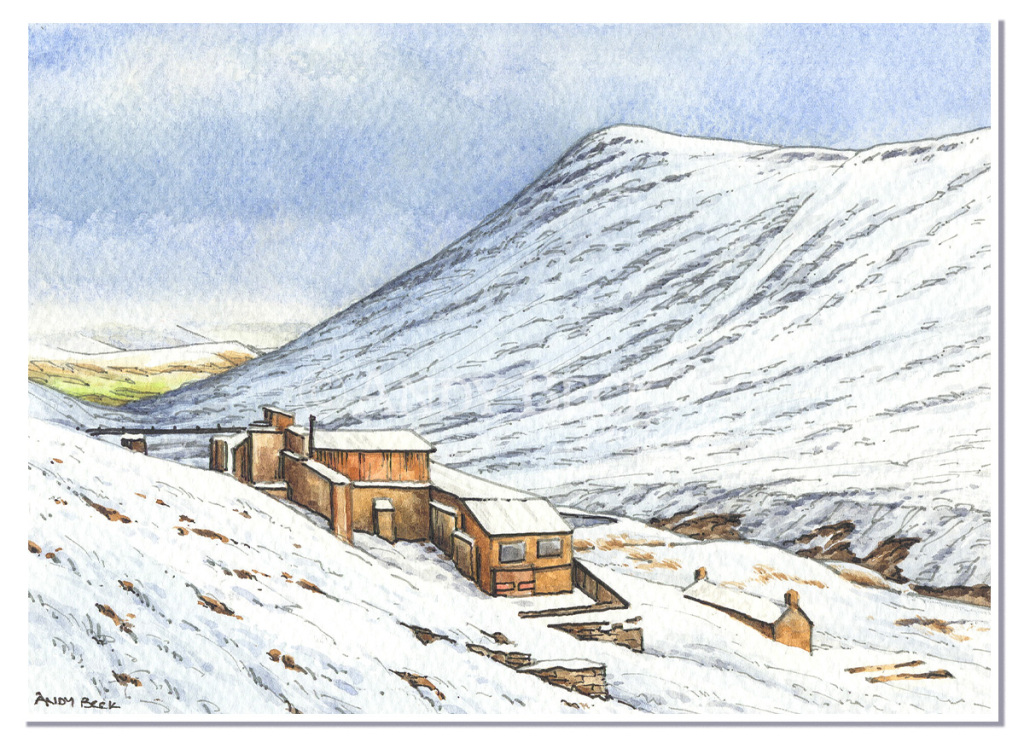 Force Crag mine and Outerside, North Western Fells Andy Beck painting the wainwrights series