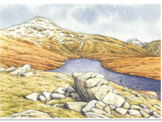Red Pike (Wasdale) and Low Tarn, Western Lakeland Fells Andy Beck painting the wainwrights series