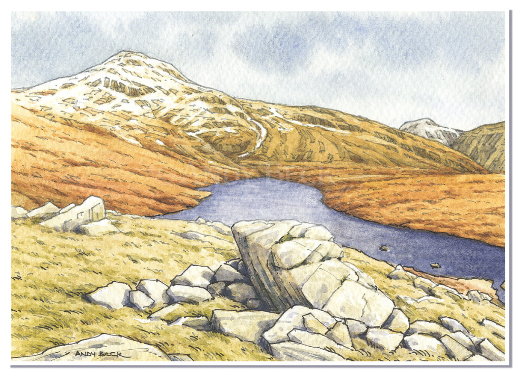 Red Pike (Wasdale) and Low Tarn, Western Lakeland Fells Andy Beck painting the wainwrights series