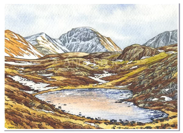 Great Gable from Blackbeck Tarn, Haystacks, Lake District fells