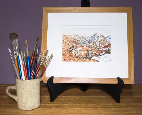 Wainwright Fell Gray Crag signed print framed