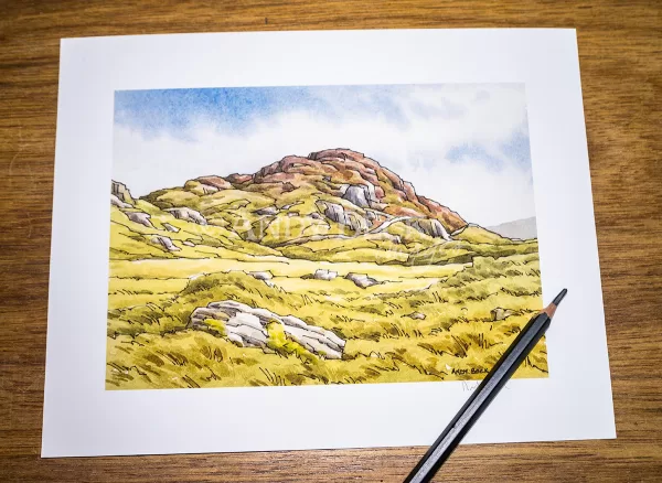 Wainwright fell Great Crag signed print