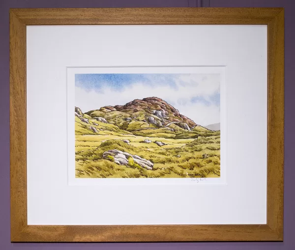 Wainwright fell Great Crag signed print framed