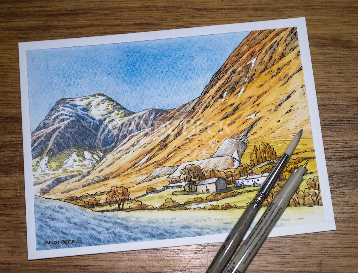 Hindscarth sketch, Wainwright Hindscarth, North western Fell Hindscarth