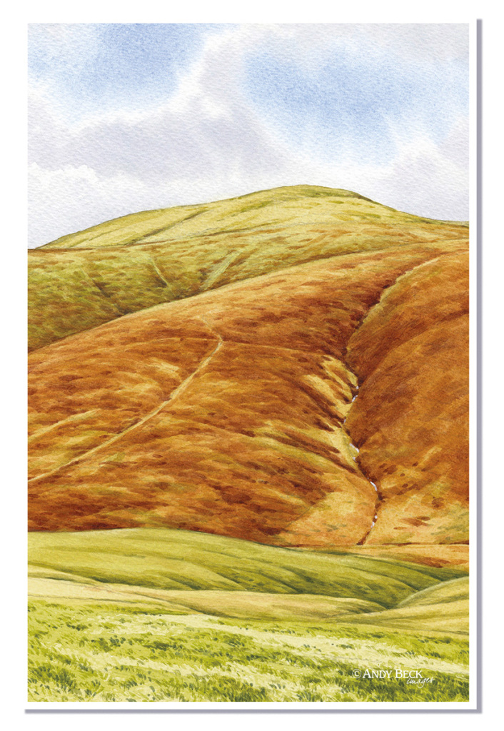 Knott from Bowscale Fell sketch, Wainwright Fells, Northern Fells, The Wainwrights in Colour